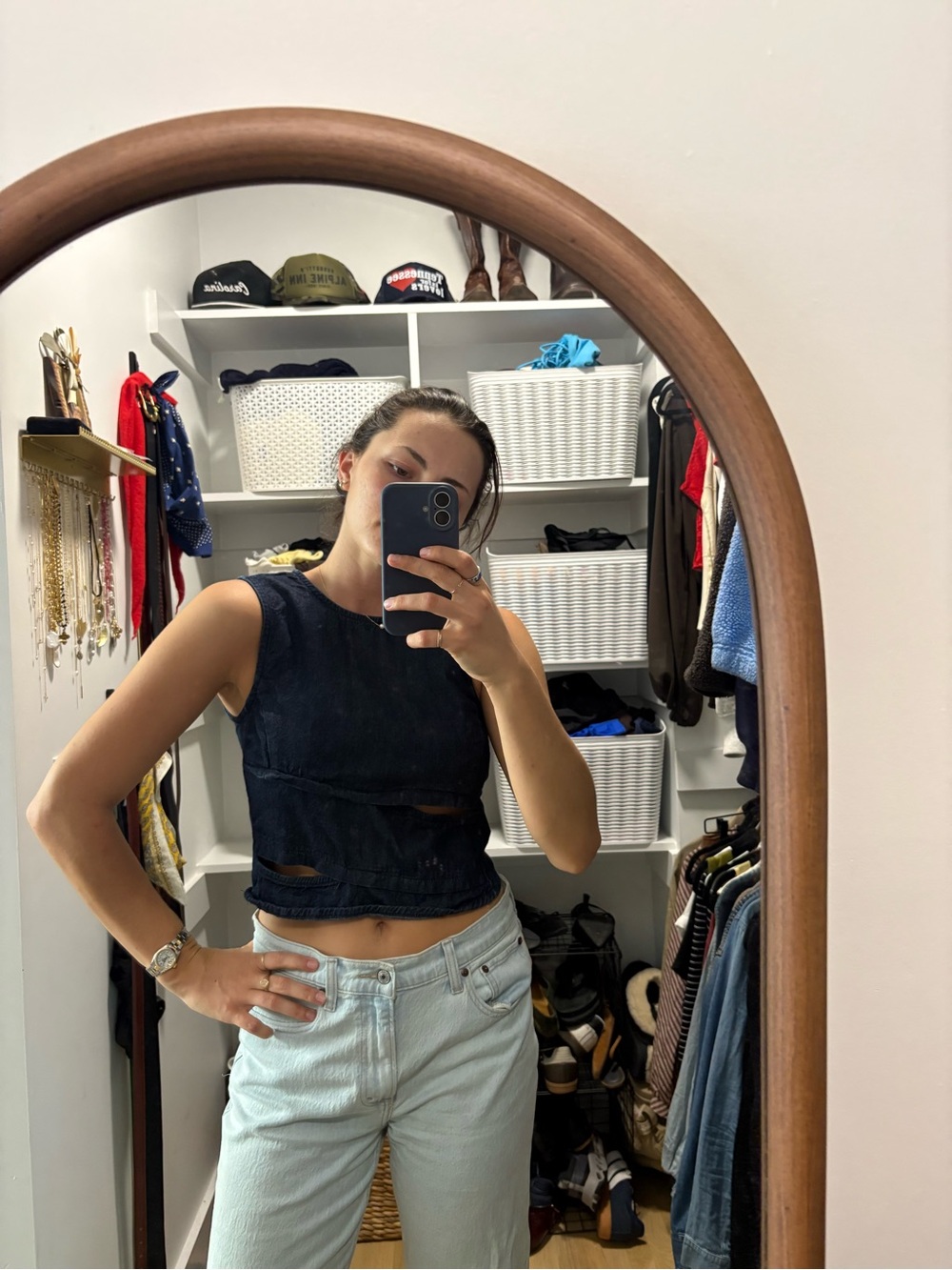 Zara Black Distressed Sleeveless Crop Top